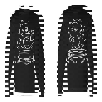 かわいい猫トランポリンシンクロナイズド・トランポリン 長袖Tシャツ - Kawaiitshirt