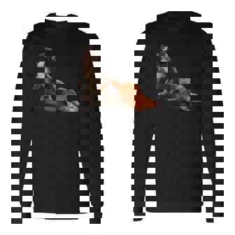 かわいい赤ちゃん猿の名前付きパンチシャツパンチモンキーサポーター 長袖tシャツ 長袖Tシャツ - Kawaiitshirt