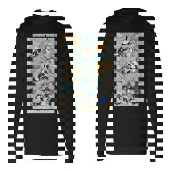 かゑるづくし 擬人化された蛙が 歌川国芳 日本の侍カエル 日本の伝統芸術 浮世絵 ヴィンテージの美学 長袖Tシャツ - Kawaiitshirt