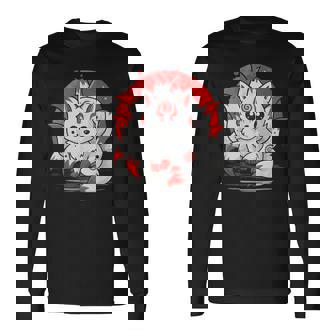 きつね 笑う キツネ 九尾 神話 動物 長袖Tシャツ - Kawaiitshirt