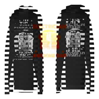 メンズ この電気屋さんは、すごいお父さん電気屋さんでもあります 長袖Tシャツ - Kawaiitshirt