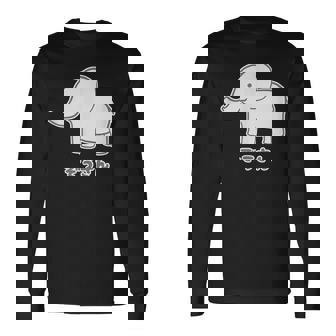 ぞうさん 象（Aタイプ）シンプル【どうぶつフレンズ】動物 イラスト かわいい デザイン 長袖Tシャツ - Kawaiitshirt