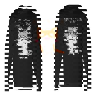 だこちて！ねこちゃん 茶トラ猫 茶白猫 猫 子猫 猫好き 動物 かわいい Cat おもしろ ネタ 長袖Tシャツ - Kawaiitshirt