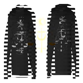 てんびん座 星座 タロット 正義 月 ホロスコープ 長袖Tシャツ - Kawaiitshirt