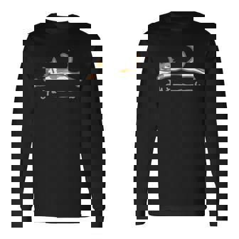 みょーーーん 猫 ネコ ねこ 三毛猫 愛猫 伸びる ジャンプ シンプル ほのぼの かわいい メンズ レディース キッズ 長袖Tシャツ - Kawaiitshirt