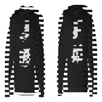 よめ だんな 嫁 旦那 ひらがな 文字 かわいい ペア 夫婦 お揃い 結婚 お祝い 家族 家族写真 おもしろ 長袖Tシャツ - Kawaiitshirt