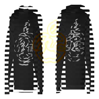 りんご フルーツ ひらがな 隠し文字 タイポグラフィ ユニーク おもしろみ デザイン 長袖Tシャツ - Kawaiitshirt