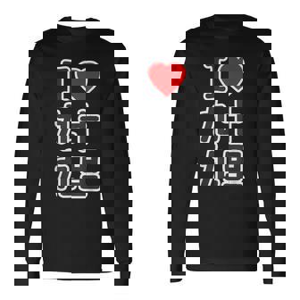 アイラブ・九十九里（千葉県）（I Love ハート）Big 大きな文字【都道府県】ジモtティ お土産 面白い 長袖Tシャツ - Kawaiitshirt