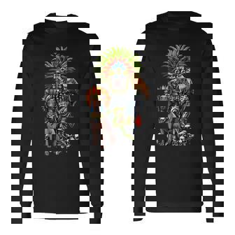 アステカの神ミクトランテクトリ古代マヤの神話の神々 長袖Tシャツ - Kawaiitshirt