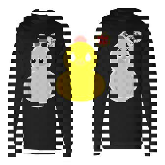 アヒル隊長ビッグプリント（正面） 長袖Tシャツ - Kawaiitshirt