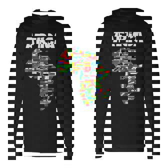 アフリカtシャツ 誇り高きアフリカ国旗大陸愛 長袖Tシャツ - Kawaiitshirt