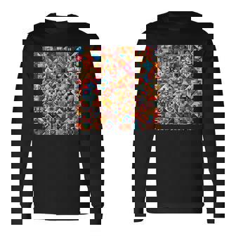 アメリカンキルト カラフル パッチワーク キルティング キルター ソーイング 長袖Tシャツ - Kawaiitshirt