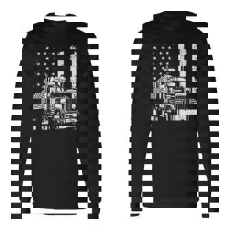 アメリカントラック フラッグusaアメリカトラッカー 長袖Tシャツ - Kawaiitshirt