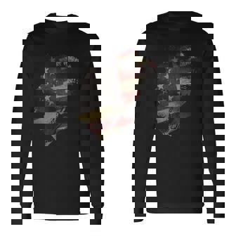 アメリカ国旗 ドナルド・トランプ 大統領のシルエット 長袖Tシャツ - Kawaiitshirt