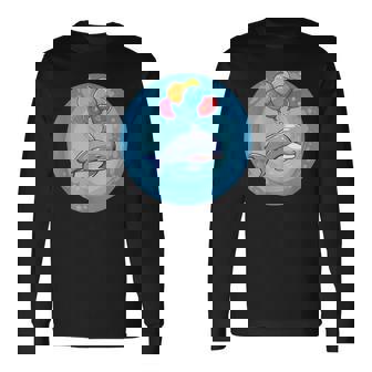 イルカと風船のコスチュームで一日を明るくしましょう。 長袖Tシャツ - Kawaiitshirt