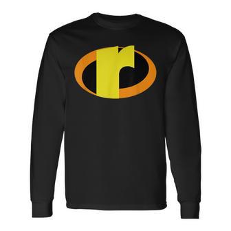 インクレディブル レター R アルファベット スーパーヒーロー キッズ ファミリー 長袖Tシャツ - Kawaiitshirt