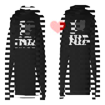 インド I Heart India I Love India 長袖Tシャツ - Kawaiitshirt