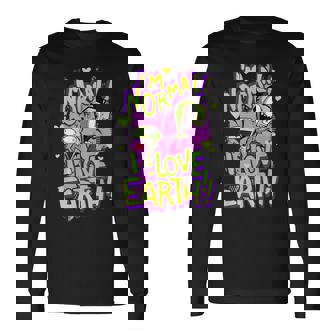 インベーダージムアイムノーマルアイラブアースデイ 長袖Tシャツ - Kawaiitshirt