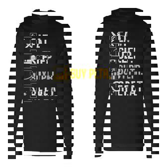 イートスリープインベストベスト Pltr購入パランティア投資。 長袖Tシャツ - Kawaiitshirt