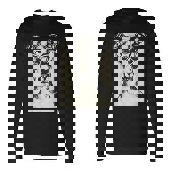 ウィペット イラスト 犬 面白い アート スケッチ 長袖Tシャツ - Kawaiitshirt