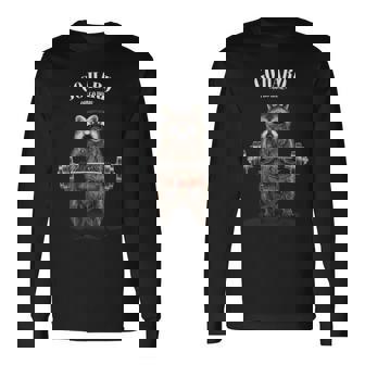 ウェイトリフティング 筋トレ バーベル やる気がないなら家に帰れ 狸 たぬき 長袖Tシャツ - Kawaiitshirt