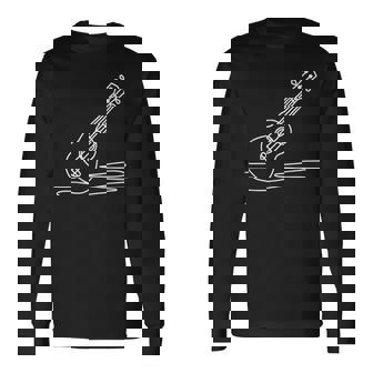 ウクレレ ラインアート ミュージシャン向け ウクレレ 長袖Tシャツ - Kawaiitshirt