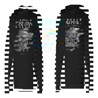 ウミガメ 地球 日 救う かわいい 惑星 学生 先生 長袖Tシャツ - Kawaiitshirt