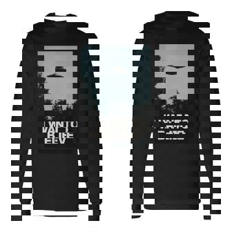 エイリアンufoアパレル「I Want To Believe」 長袖tシャツ 長袖Tシャツ - Kawaiitshirt