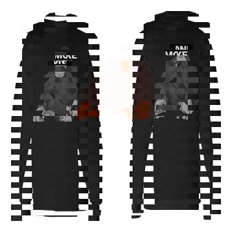 エステティック・モンク・ミーム・ファニー・モンキー・ラバー 長袖Tシャツ - Kawaiitshirt