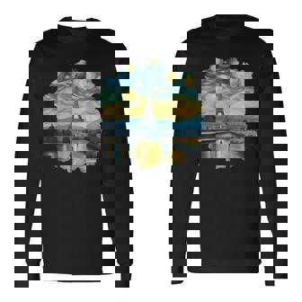 エッフェル塔 アートワーク ルーヴル美術館 フランス観光 パリ 長袖Tシャツ - Kawaiitshirt