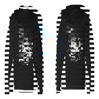 オオカミ 動物 顔 アート グラフィック 野生動物 カラフル 狼の恋人 長袖Tシャツ - Kawaiitshirt