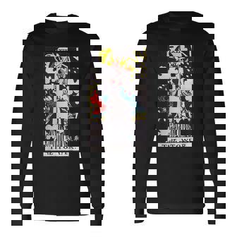 オリジナルのrider Waite Deckからのタワービンテージタロットカード 長袖Tシャツ - Kawaiitshirt