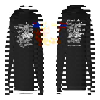 オーストラリア カンガルー タイ 象 オーストラリアの旗 タイの遺産 誇り オーストラリア タイ 愛国者 オーストラリア 長袖Tシャツ - Kawaiitshirt