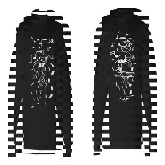 カエル 演奏 コントラバス 音符付き チェロ コントラバス 長袖Tシャツ - Kawaiitshirt