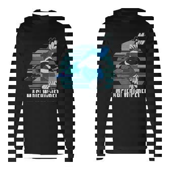 カササギ 鳥 動物 翼 バードウォッチング バーダー アウトドア 野鳥観察 長袖Tシャツ - Kawaiitshirt