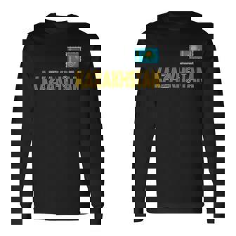 カザフスタン、カザフスタンの国旗、カザフスタンの国旗 長袖tシャツ 長袖Tシャツ - Kawaiitshirt