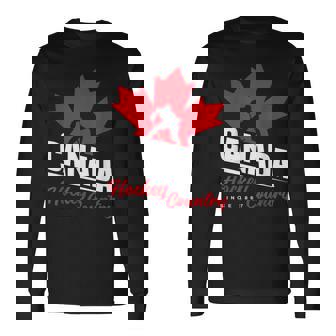 カナダホッケー メープルリーフ アイスホッケー選手 カナダ 長袖Tシャツ - Kawaiitshirt