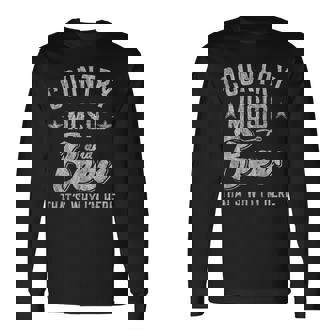 カントリーミュージックとビール That's Why I'm Here 長袖Tシャツ - Kawaiitshirt