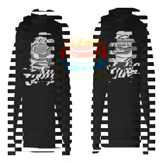 カーリング レトロ ヴィンテージ カーリングストーン 長袖Tシャツ - Kawaiitshirt