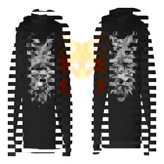 キツネのモチーフ キツネが大好き 赤いキツネ 小さなキツネが大好き 長袖Tシャツ - Kawaiitshirt