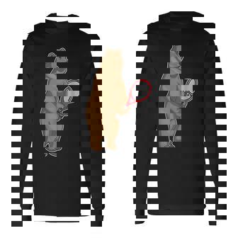 クマ テニス テニスラケット スポーツ 長袖Tシャツ - Kawaiitshirt