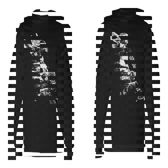 クラリネットを弾く猫 面白い猫ミュージシャン クラリネット教師 長袖Tシャツ - Kawaiitshirt