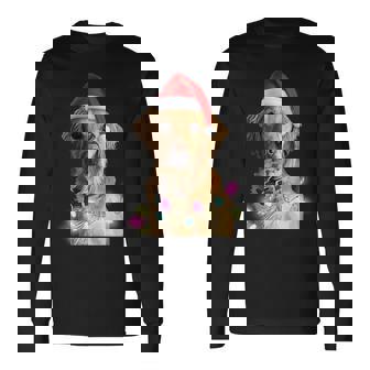 クリスマス ゴールデンレトリバー クリスマス ドッグツリー サンタハット リトリーバー 長袖tシャツ 長袖Tシャツ - Kawaiitshirt