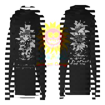 クレイジー クレイジー 面白い ひまわり 長袖Tシャツ - Kawaiitshirt