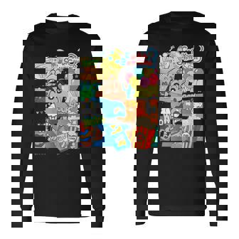 クレヨンしんちゃん アメコミ風のしんちゃん パーティタイム 長袖Tシャツ - Kawaiitshirt