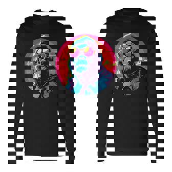 クールゴリラ サングラス付き サンセット ゴリラ 長袖Tシャツ - Kawaiitshirt