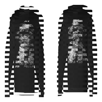 クールシーズードリンクアイスコーヒーファニードッグミームy2kグランジ 長袖Tシャツ - Kawaiitshirt