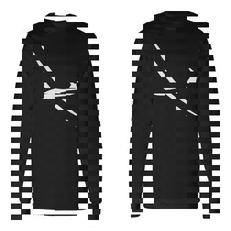 グライダー パイロット 高騰 飛行機 帆船 航空 長袖Tシャツ - Kawaiitshirt