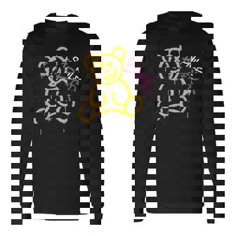 グラフィティベア グラフィティ テディベア 笑うクマ スマイルベア 長袖Tシャツ - Kawaiitshirt