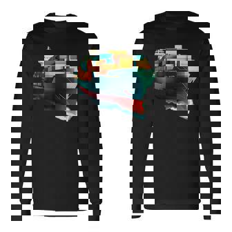 コンテナ輸送機船 長袖Tシャツ - Kawaiitshirt